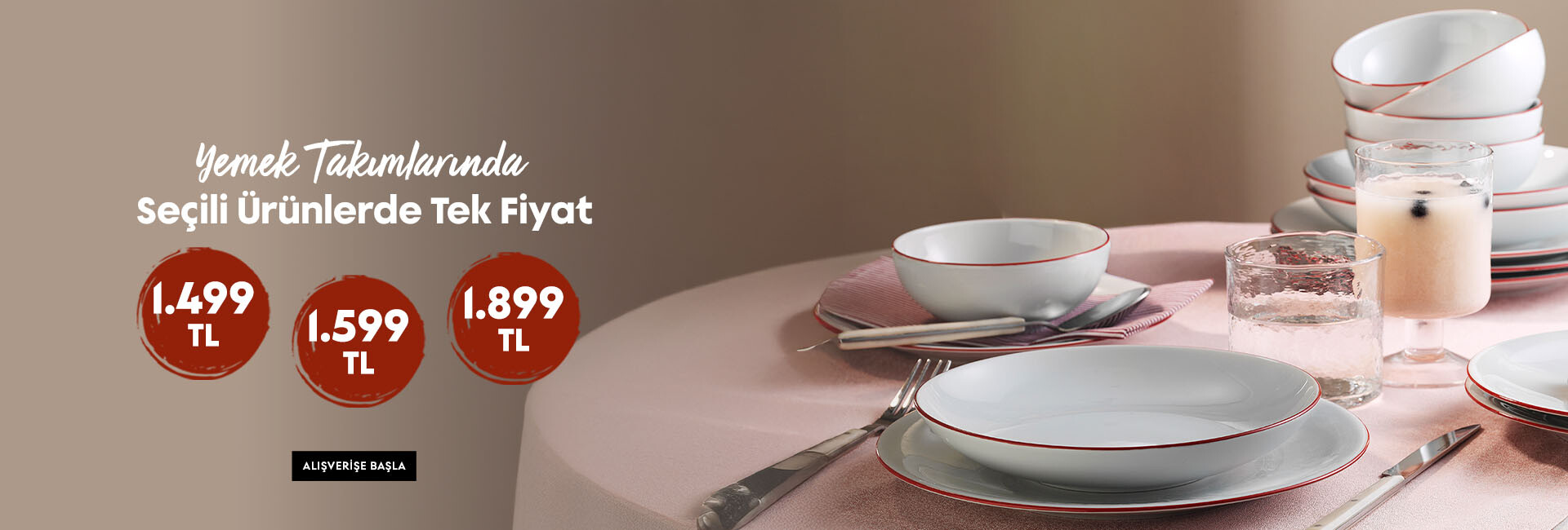 Yemek takımı tek fiyat
