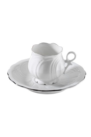 Kütahya Porselen Arte Bianco Kation 4 Parça 2 Kişilik Kahve Takımı - 