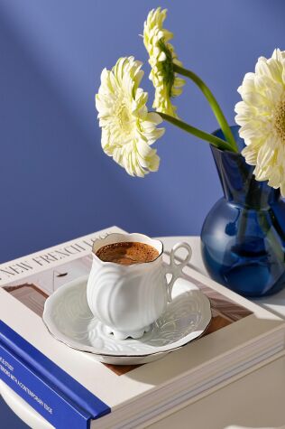 Kütahya Porselen Arte Bianco Kation 4 Parça 2 Kişilik Kahve Takımı - 