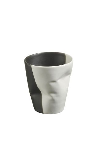 Kütahya Porselen Crash 2'li Espresso Kahve Seti Krem/Siyah - Thumbnail (1)