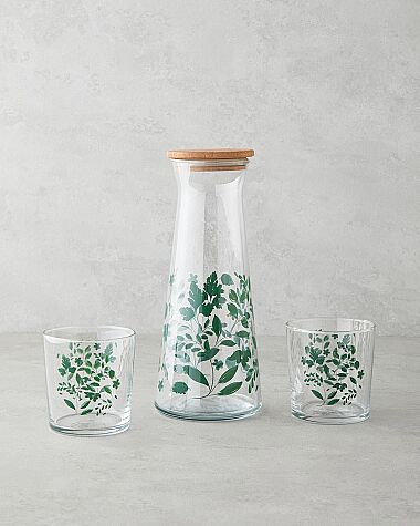 English Home Leafscape Su Takı,Yeşil,1150 ml + 380 ml - English Home