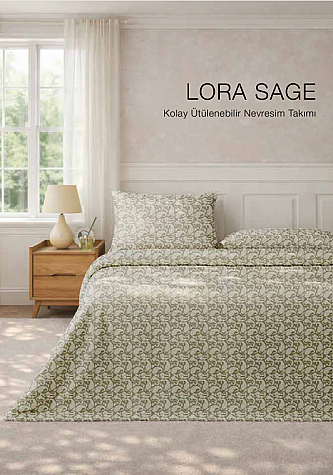 English Home Lora Sage Nevresim Takımı, 200x220 Kahve - English Home