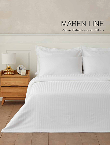 English Home Maren Line Nevresim Takımı, 200x220, Bej - English Home