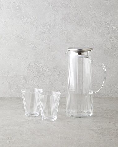 English Home Ripple Su Takımı 1200 ml + 220 ml Şeffaf - English Home