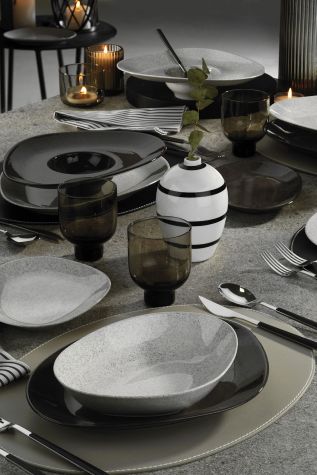 Kütahya Porselen Galaxy Mat 20 Cm Çukur Tabak Mix Granül Krem - Kütahya Porselen