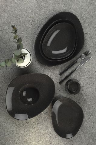 Kütahya Porselen Galaxy 22 Cm Düz Tabak Mix Granül Antrasit - Kütahya Porselen