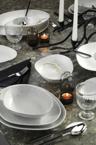 Kütahya Porselen Galaxy Mat 25 Cm Çukur Tabak Mix Granül Krem - Kütahya Porselen