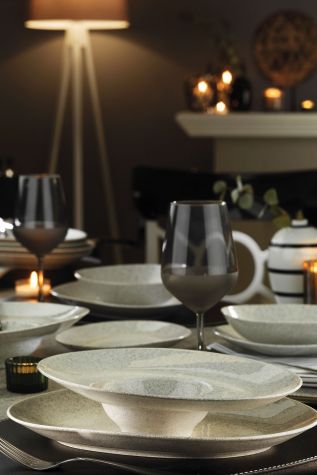 Kütahya Porselen Galaxy 25 Cm Çukur Tabak Mix Granül Krem - Kütahya Porselen