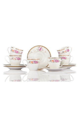 Kütahya Porselen Bone Kalipso 12 Parça 6 Kişilik Kahve Takımı - Kütahya Porselen