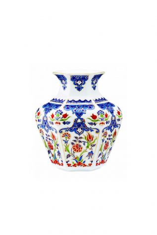 Köşeli Vazo 15 cm Dekor No:415 - KÜTAHYA PORSELEN
