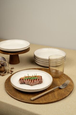 Kütahya Porselen Moderna 6 Parça 19 Cm Düz Tabak Tarçın - Kütahya Porselen