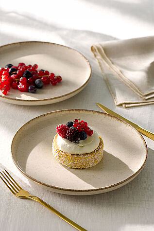 Kütahya Porselen Moderna 6 Parça 19 Cm Düz Tabak Tarçın - Kütahya Porselen