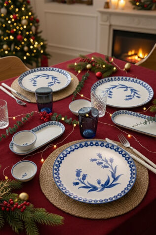 Kütahya Porselen 14 Parça 6 Kişilik Kahvaltı Takımı Ottoman Elegance Mavi - Kütahya Porselen