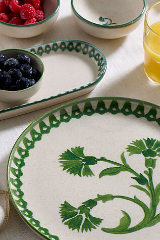 Kütahya Porselen 14 Parça 6 Kişilik Kahvaltı Takımı Ottoman Elegance Yeşil - Kütahya Porselen