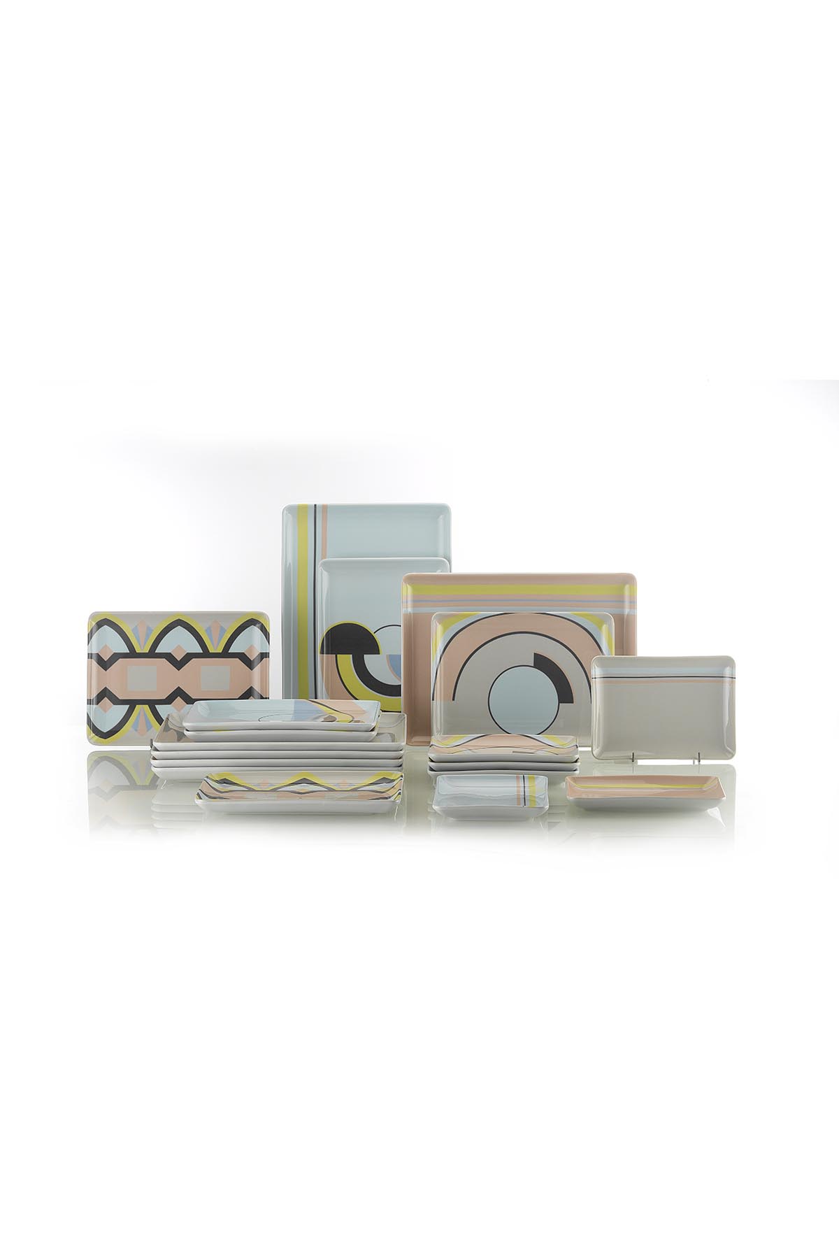 Kütahya Porselen Art Deco 18 Parça 6 Kişilik İkram Seti 10876