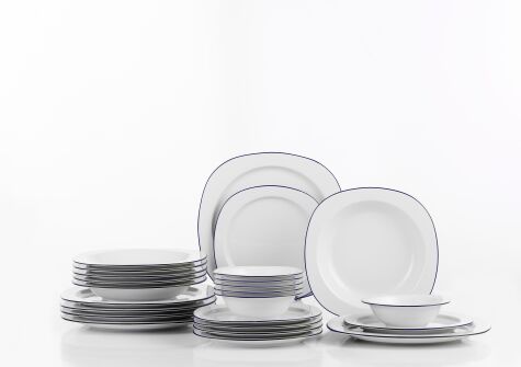 Kütahya Porselen Lapis 24 Parça 6 Kişilik Yemek Takımı Lacivert File - Kütahya Porselen