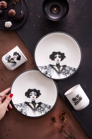 Kütahya Porselen Bella 4 Parça 2 Kişilik İkram Seti 880905 - Kütahya Porselen