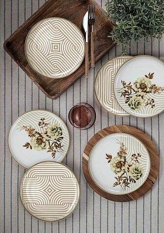 Kütahya Porselen 6 Parça 19 Cm Pasta Tabağı - Kütahya Porselen