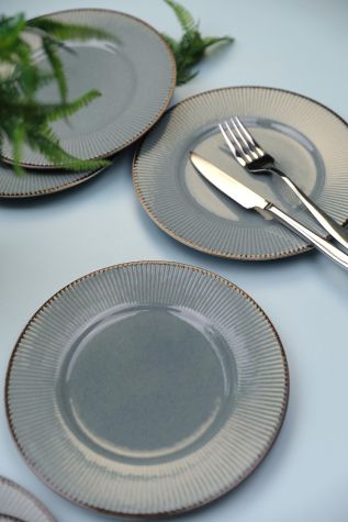 Kütahya Porselen Adler 6 Parça 21 Cm Pasta Takımı Mavi - Kütahya Porselen