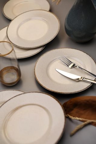 Kütahya Porselen Adler 6 Parça 21 Cm Pasta Takımı Tarçın - Kütahya Porselen