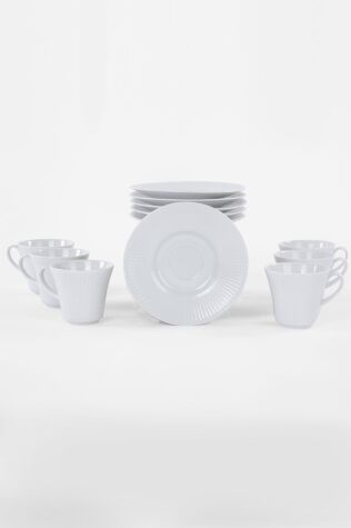 Kütahya Porselen Adler Es 12 Parça 6 Kişilik Kahve Fincan Takımı - KÜTAHYA PORSELEN