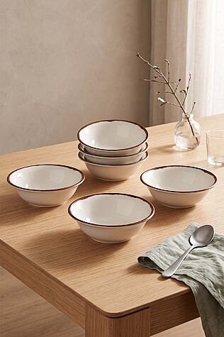 Kütahya Porselen Amber 6 Parça 16 Cm Kase - Kütahya Porselen