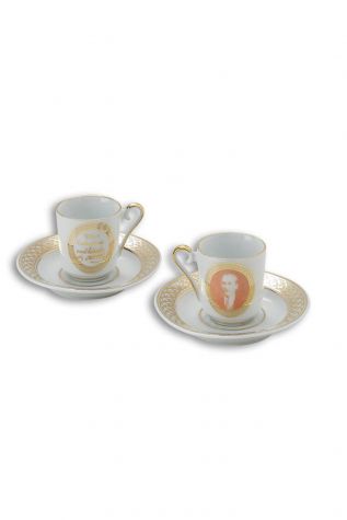Kütahya Porselen - Kütahya Porselen Atatürk Beyaz Kahve Fincan Takımı