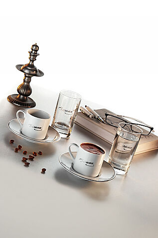 Kütahya Porselen Atatürk İmzalı 6 Parça 2 Kişilik Kahve Takımı - Kütahya Porselen