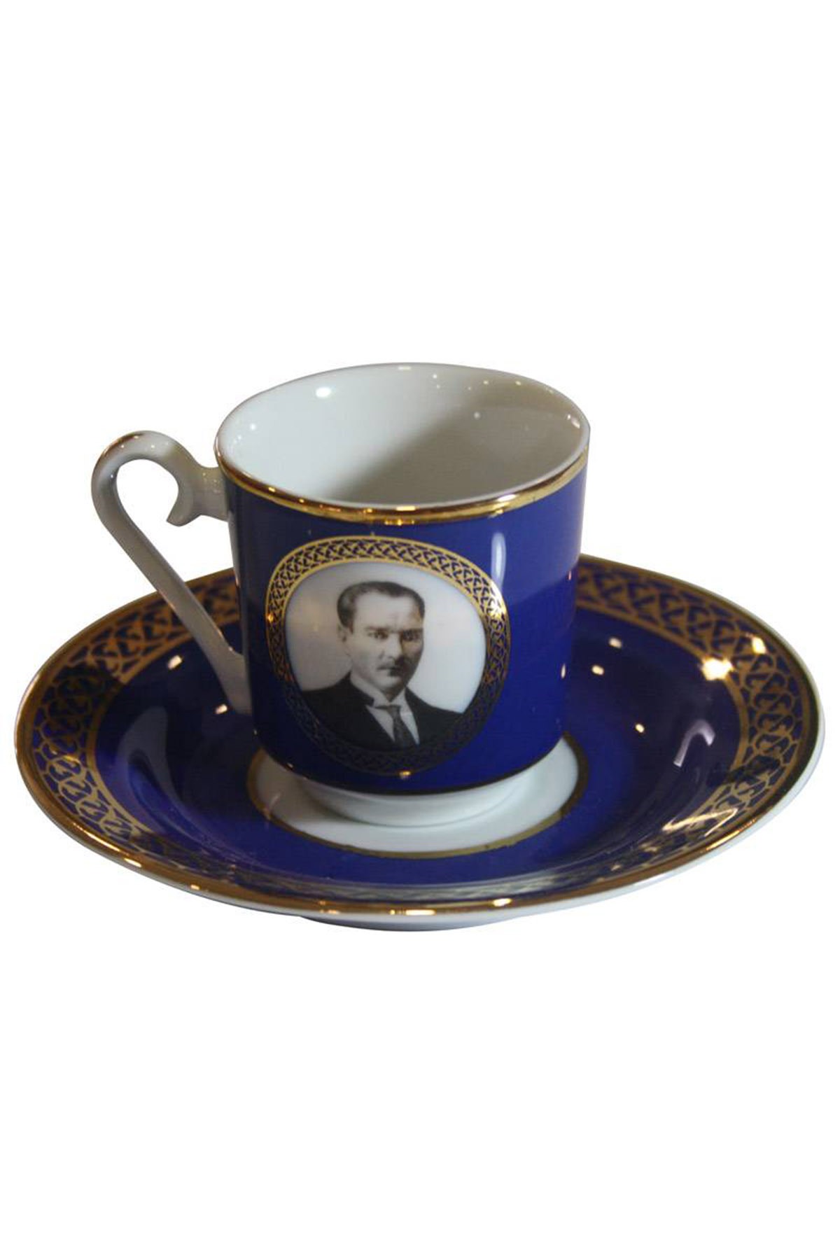 Kütahya Porselen Atatürk Lacivert 4 Parça 2 Kişilik Kahve Takımı
