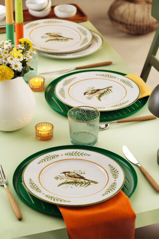 Kütahya Porselen Bellis 4 Parça 21 Cm Pasta Tabağı 1105 - Kütahya Porselen