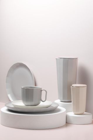 Kütahya Porselen Bevel Mug 350 Cc Mat Bej - Thumbnail (2)