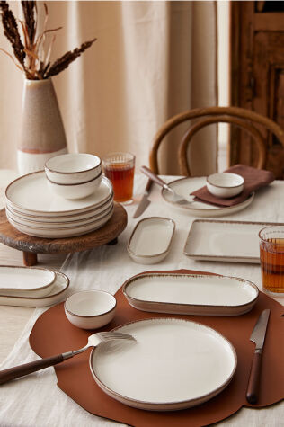 Kütahya Porselen Bone Atlantis 15 Parça 6 Kişilik Kahvaltı Takımı - Kütahya Porselen