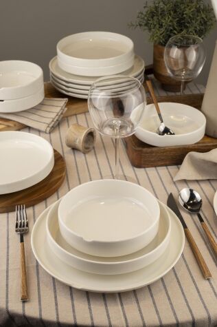 Kütahya Porselen Bone Chef Taste Of 18 Parça 6 Kişilik Yemek Takımı - Kütahya Porselen