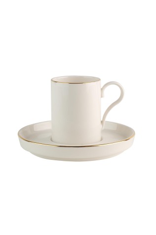 Kütahya Porselen Bone Desire 12 Parça 6 Kişilik Kahve Takımı Altın File - Kütahya Porselen