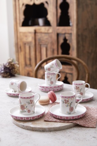 Kütahya Porselen Bone Desire 12 Parça 6 Kişilik Kahve Takımı Chirpy - Kütahya Porselen