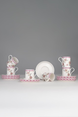 Kütahya Porselen Bone Desire 12 Parça 6 Kişilik Kahve Takımı Chirpy - Kütahya Porselen