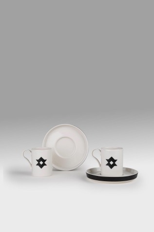 Kütahya Porselen Bone Desire 4 Parça 2 Kişilik Kahve Takımı Mutluluk Sembolü - Kütahya Porselen