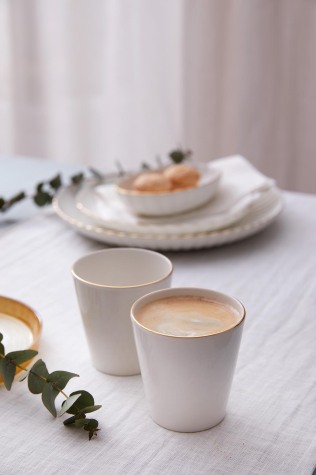 Kütahya Porselen Bone Ekin Mug Bardak 2 Parça Altın Fileli - Kütahya Porselen