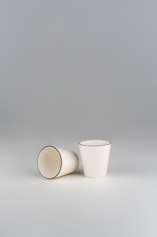 Kütahya Porselen Bone Ekin Mug Bardak 2 Parça Siyah Fileli - Kütahya Porselen