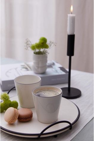 Kütahya Porselen Bone Ekin Mug Bardak 2 Parça Siyah Fileli - Kütahya Porselen