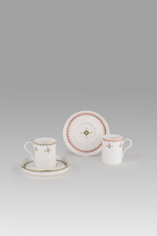 Kütahya Porselen Bone Goblen 4 Parça 2 Kişilik Kahve Takımı - Kütahya Porselen