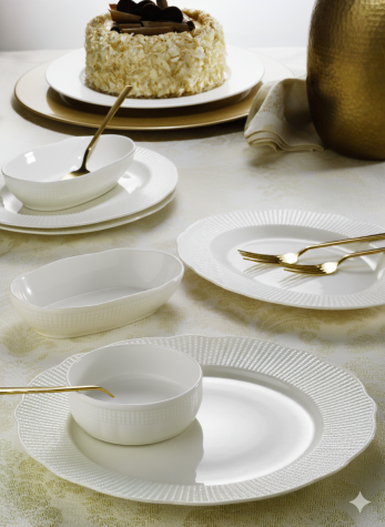 Kütahya Porselen Bone İlay 16 Parça 6 Kişilik Kahvaltı Takımı - Kütahya Porselen