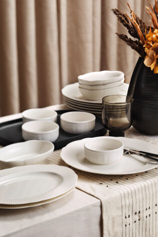 Kütahya Porselen Bone İlay 16 Parça 6 Kişilik Kahvaltı Takımı - Kütahya Porselen