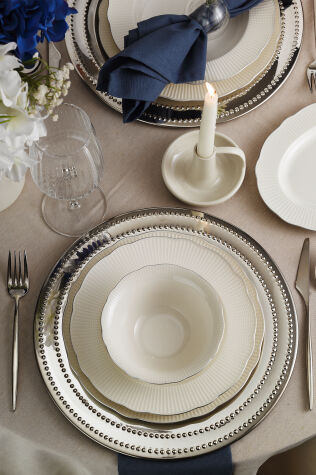 Kütahya Porselen Bone İlay 36 Parça 8 Kişilik Yemek Takımı Platin File - Kütahya Porselen