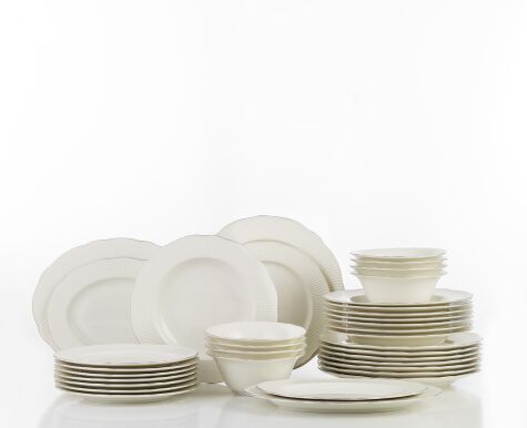 Kütahya Porselen Bone İlay 36 Parça 8 Kişilik Yemek Takımı Platin File - Kütahya Porselen