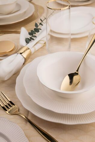 Kütahya Porselen Bone İlay 51 Parça 12 Kişilik Yemek Takımı - Kütahya Porselen