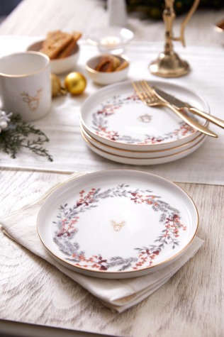 Kütahya Porselen Bone Joy 4 Parça 19 Cm Pasta Tabağı - Kütahya Porselen