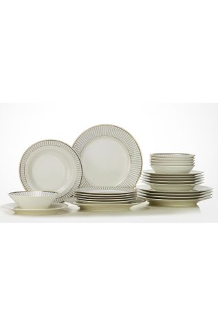 Kütahya Porselen Bone Kalipso 24 Parça 6 Kişilik Yemek Takımı - 