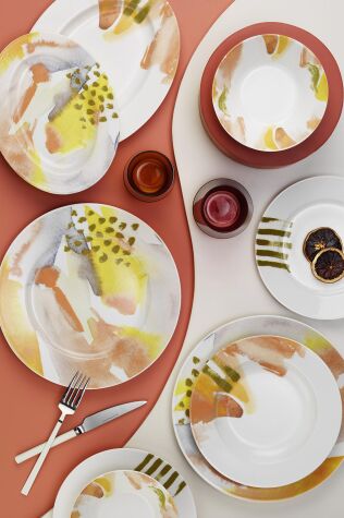 Kütahya Porselen Bone Kalipso 50 Parça 12 Kişilik Yemek Takımı 885630 - Kütahya Porselen