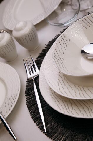 Kütahya Porselen Bone Kalıpso 62 Parça 12 Kişilik Yemek Takımı 12579 - Kütahya Porselen